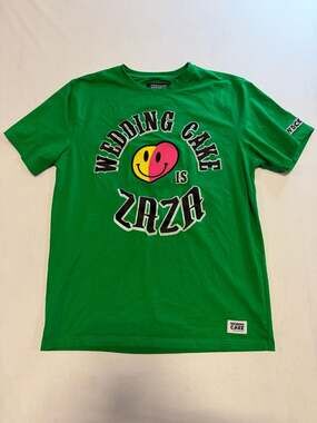 Wedding Cake Is Zaza Graphic Tee Green Streetwear Shirt Size Large